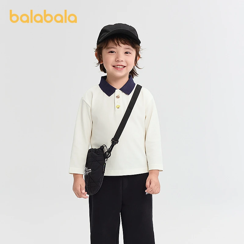 巴拉巴拉童装儿童t恤男宝宝POLO衫2025秋新款打底衫长袖上衣百搭
