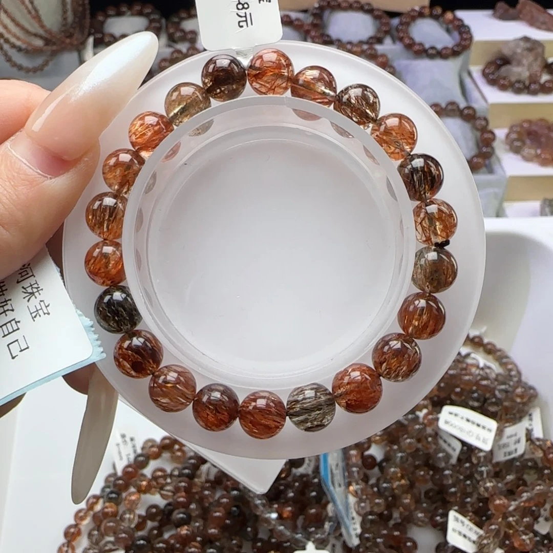 水晶手串未镶嵌黑金超七