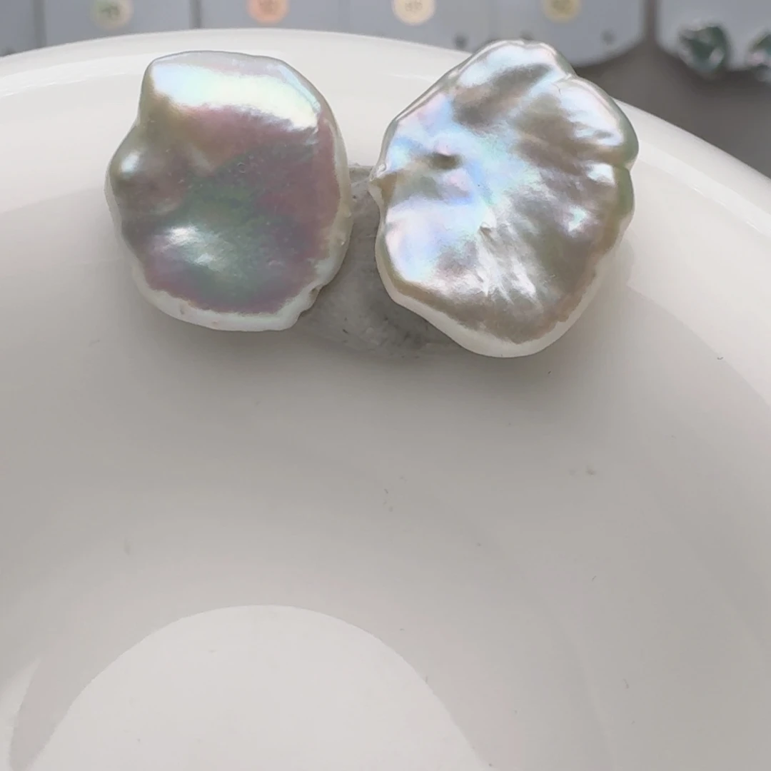 银S925镶嵌淡水珍珠耳饰