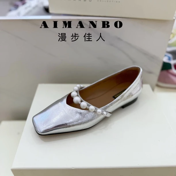 【漫步佳人】54623法式珍珠浅口单鞋
