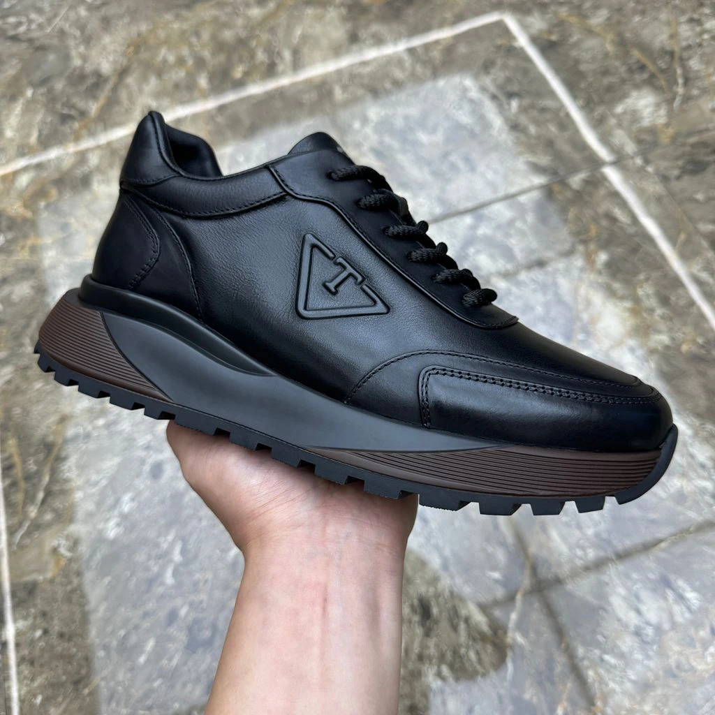 男鞋2025秋季新款真皮时尚休闲厚底皮鞋百搭运动商务英伦系带舒适