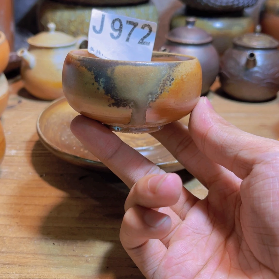 康***纯手工制作工艺（柴烧）裸烧纯手工制作柴烧杯972