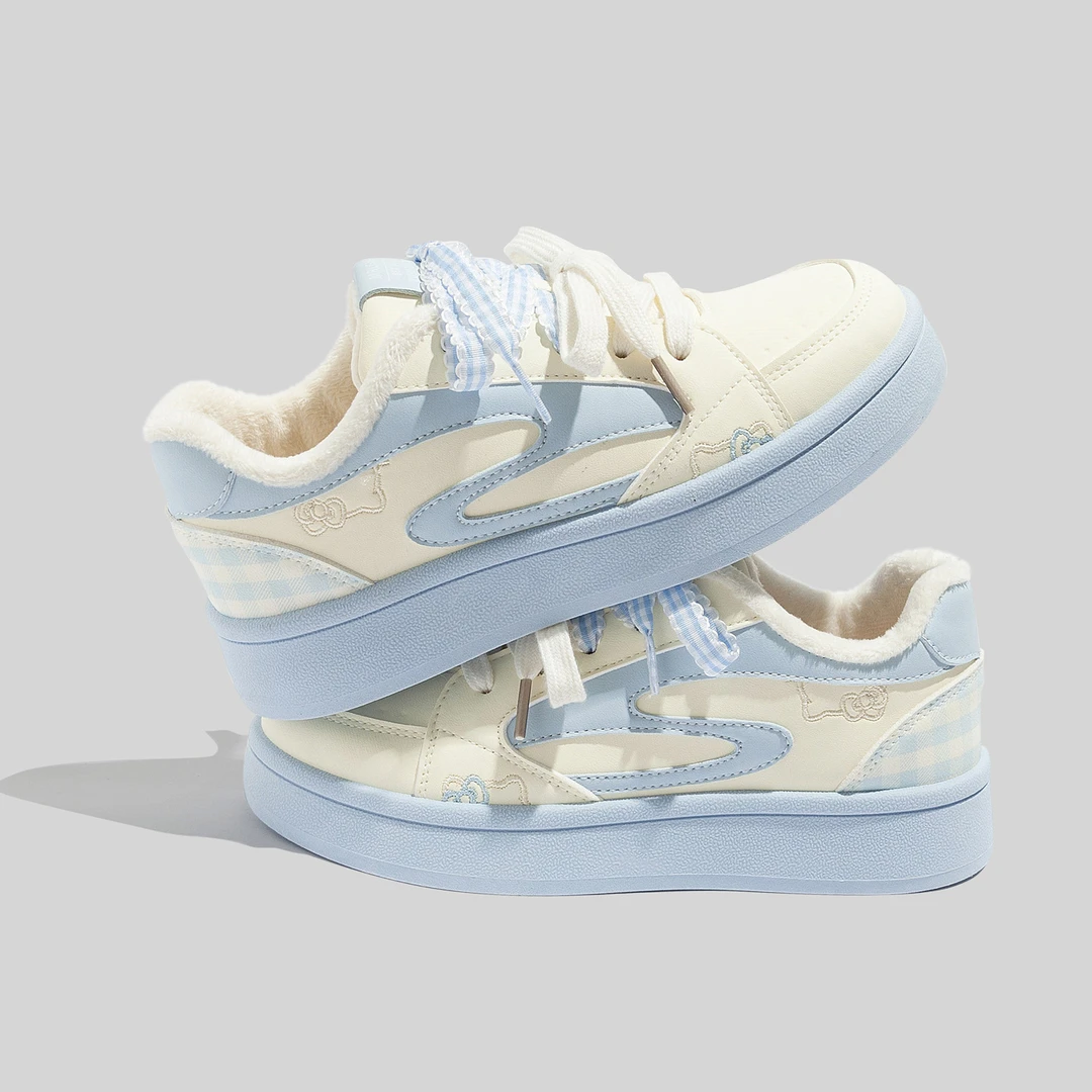 冬季新款加绒保暖板鞋2025新款时尚百搭休闲厚底二棉鞋2319