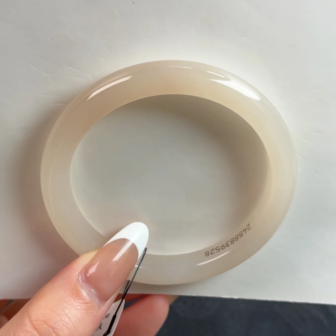 和田玉未镶嵌手镯藕粉渐变熟粉