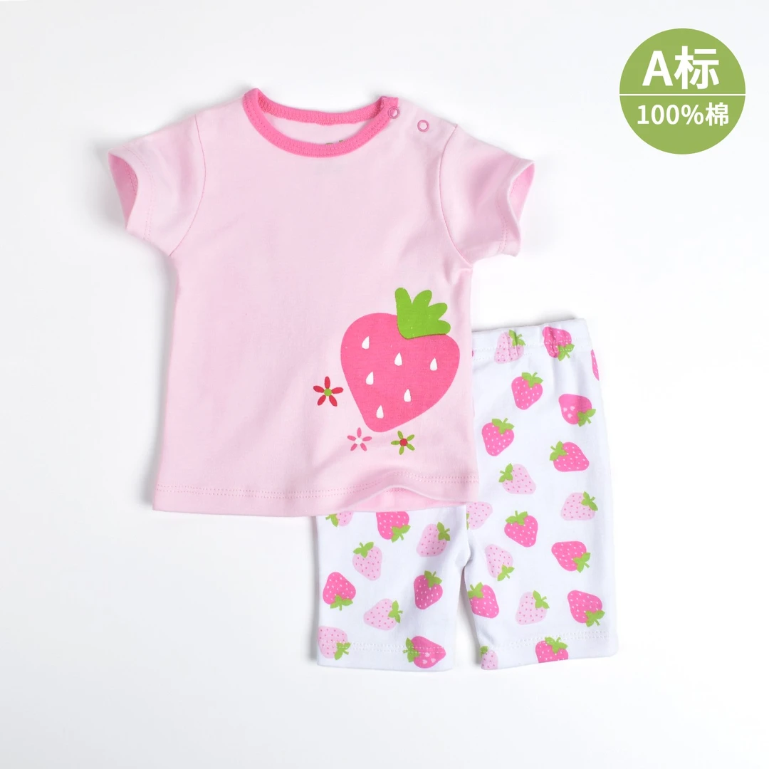 女宝宝夏装套装婴儿衣服纯棉短袖两件套女童夏季薄款1-3岁半2衣服