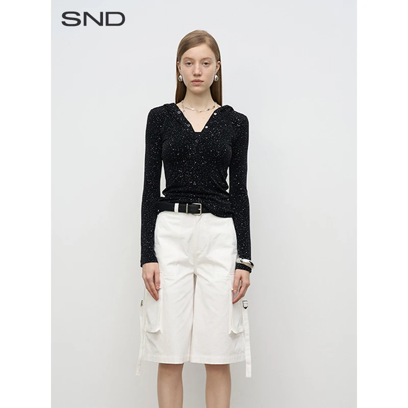 【ODTD 设计师品牌】SND SS25 银闪高弹力连帽上衣