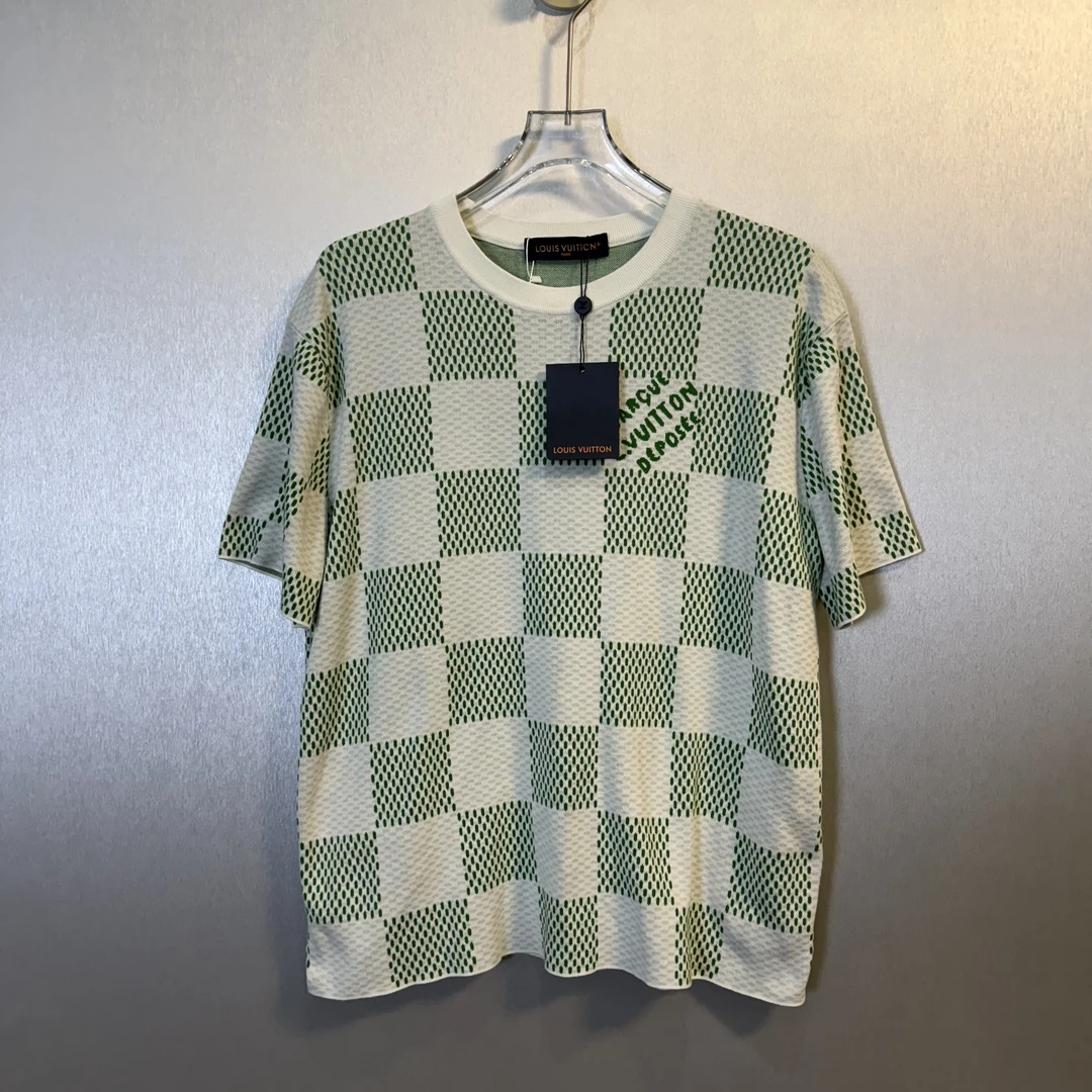 全新未使用 LV SS24棋盘格菲董圆领短袖XL码/2522607