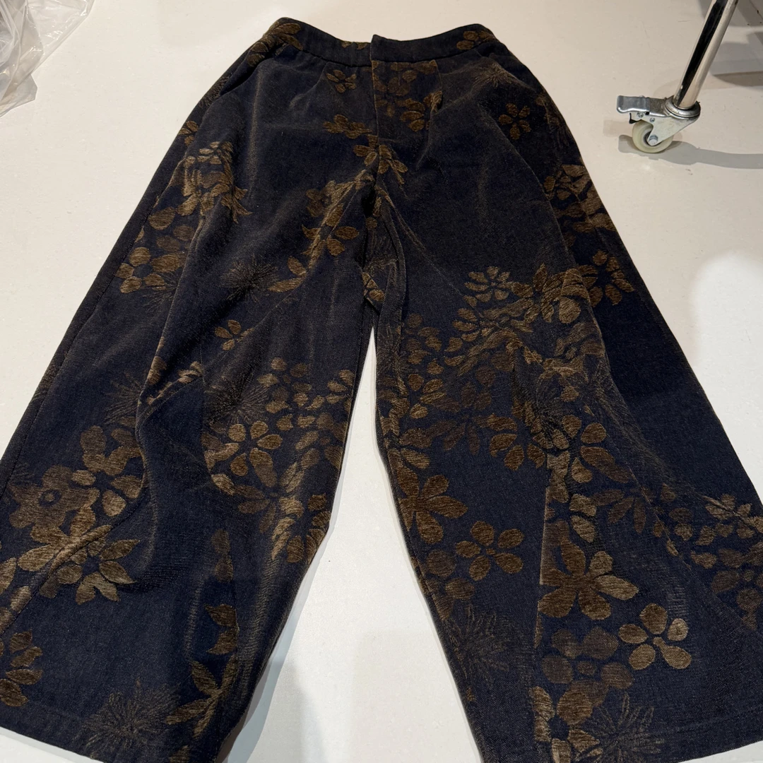 6667#《牛仔百搭》重工提花休闲百搭显瘦提花裤子