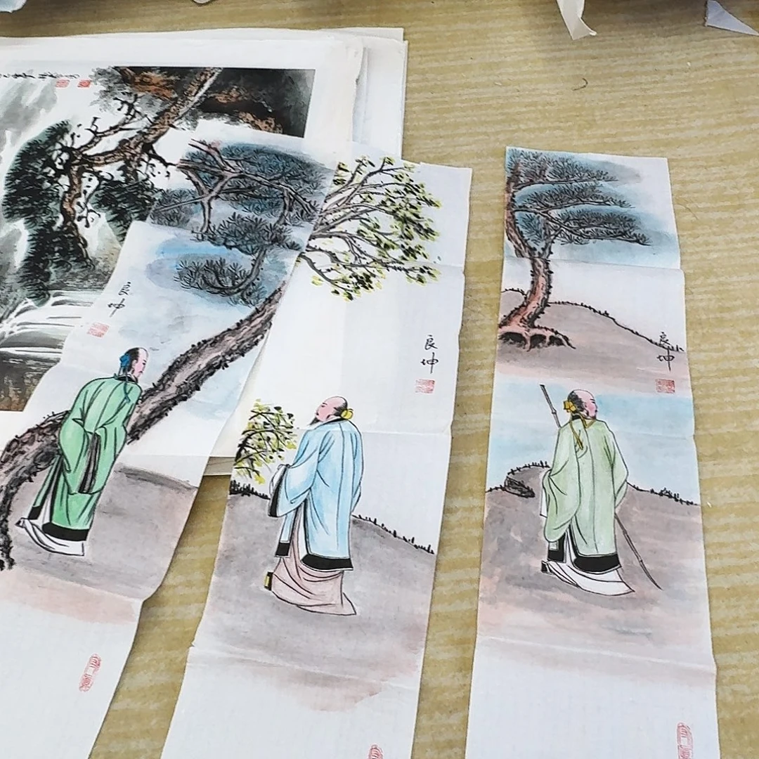 国画福利防漏三张100.26手绘作品