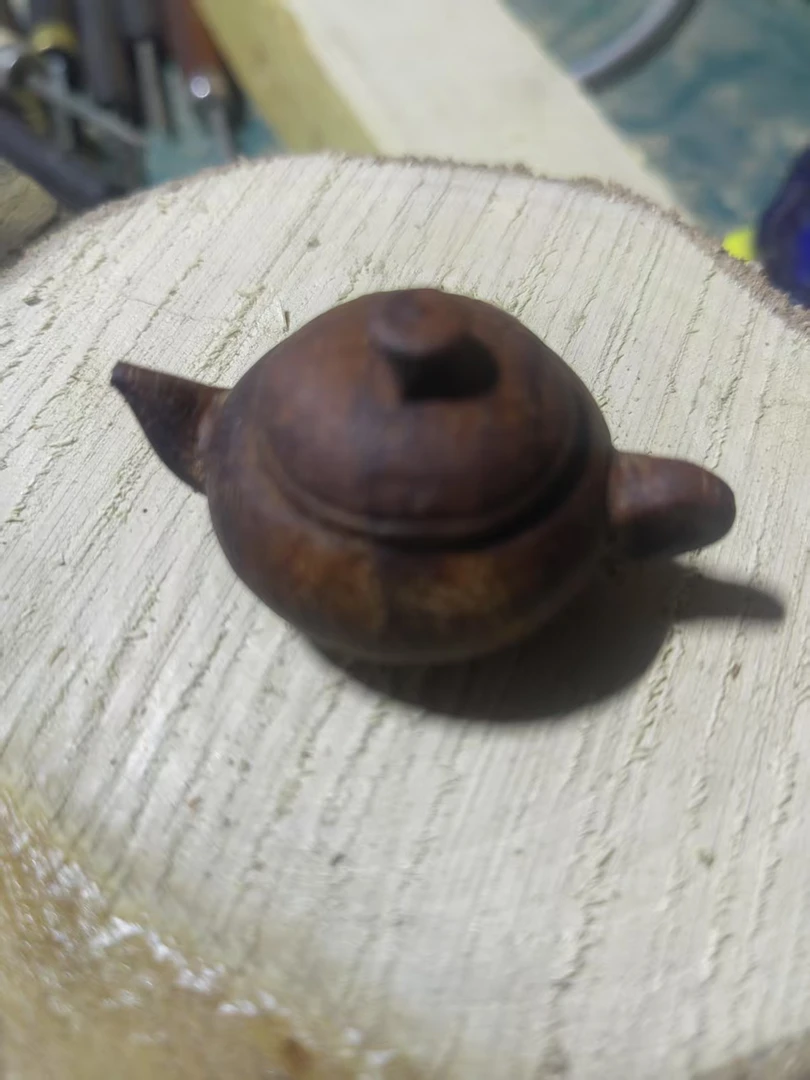 紫檀木雕刻把把壶挂件可把玩的古典小巧茶壶摆件