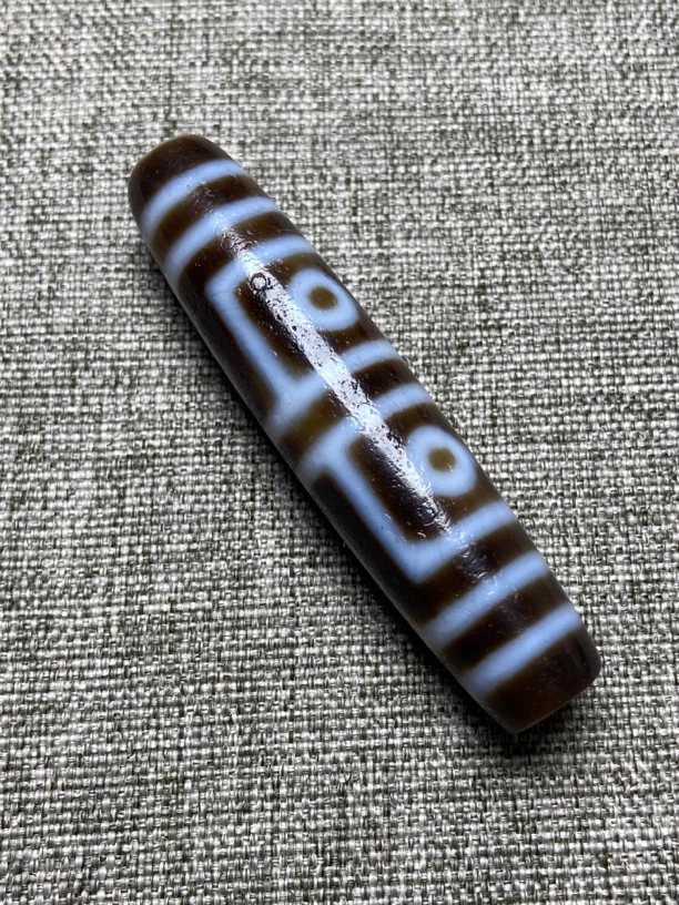 信缘藏古珠四眼珠珠高油老料珠体油润钙化自然风化纹细腻绵密吊坠