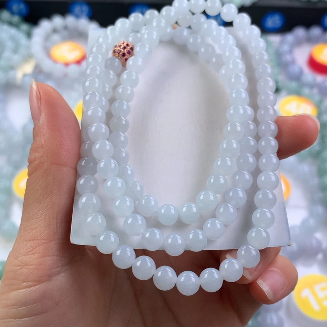 翡翠未镶嵌手链卡6.3