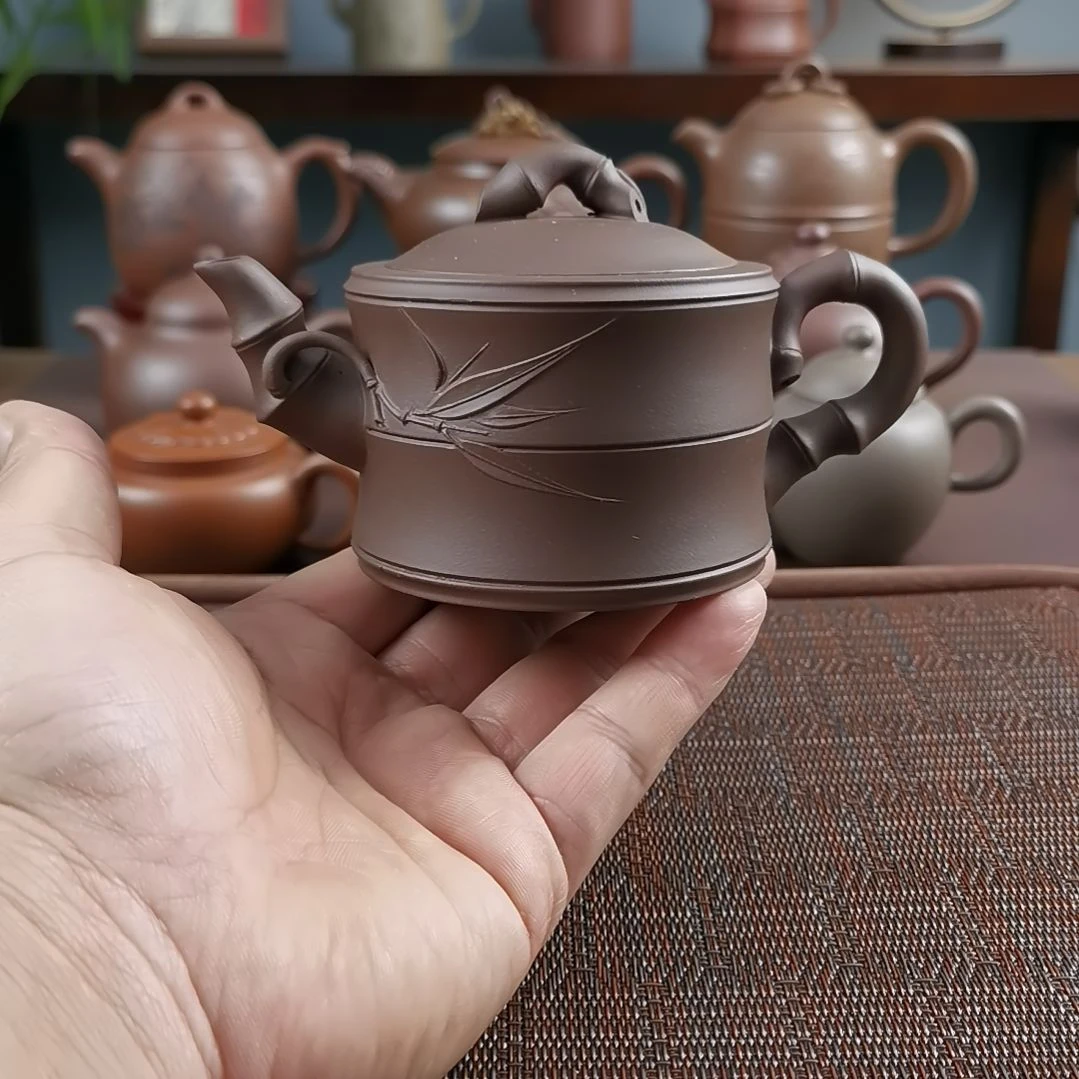 茶壶紫砂紫泥可心竹段200CC