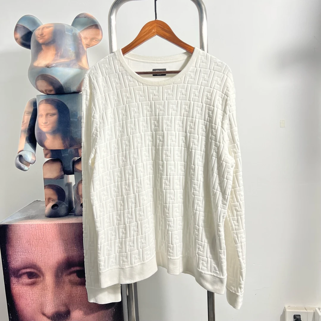 99新 FENDI/芬迪 SF芬迪植绒满印卫衣p2111尺码:50