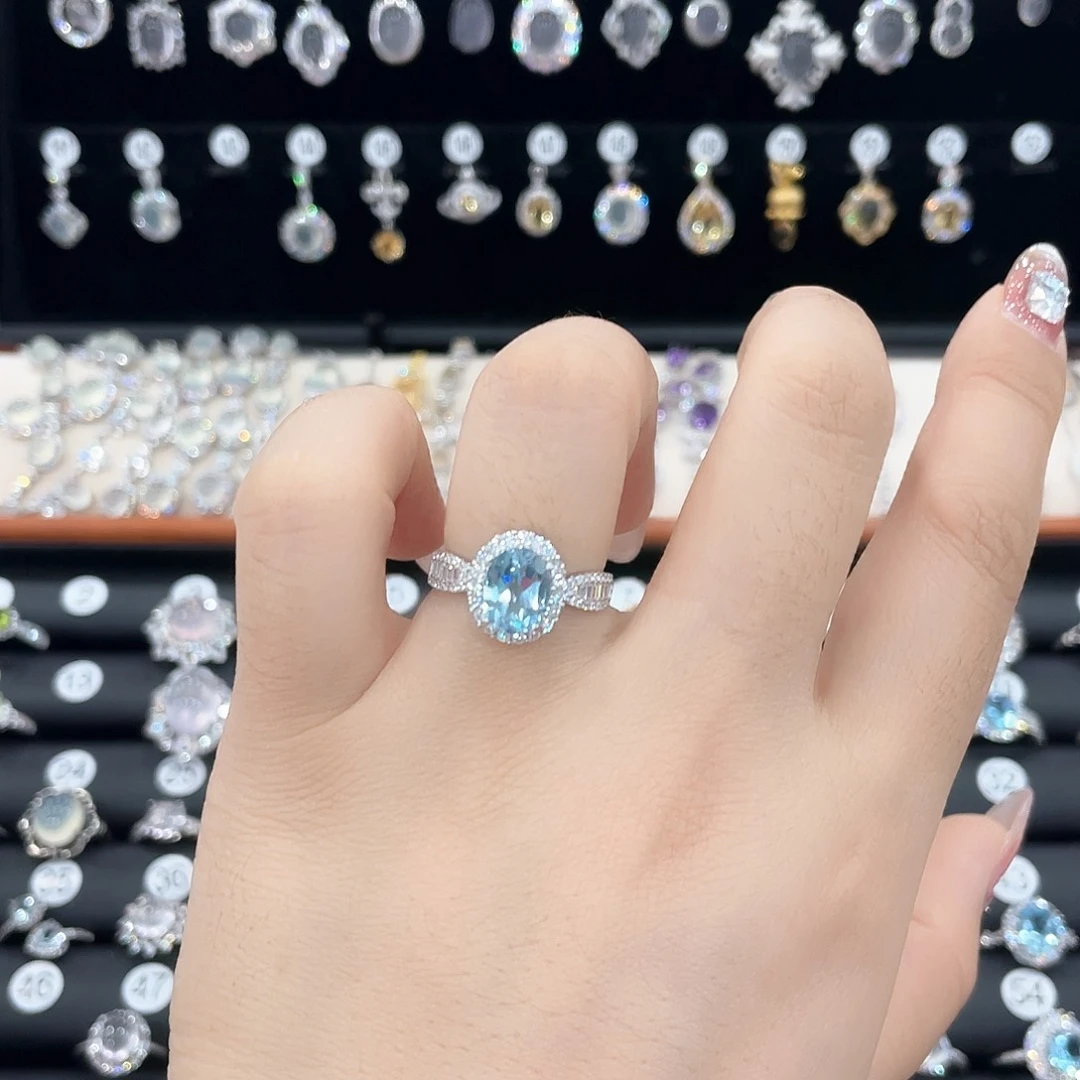 米***菲托帕石戒指银S925镶嵌