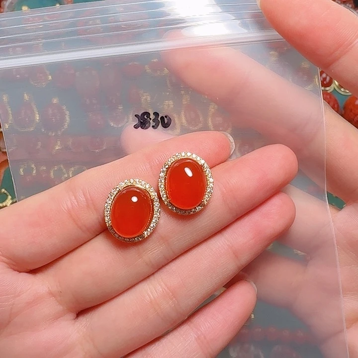 南红玛瑙银S925镶嵌吊坠