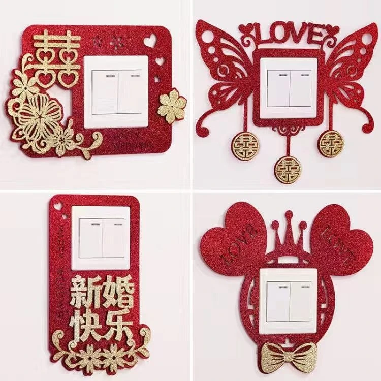 创意结婚房间婚房布置新房装饰开关贴墙贴开关套婚庆用品大全必备