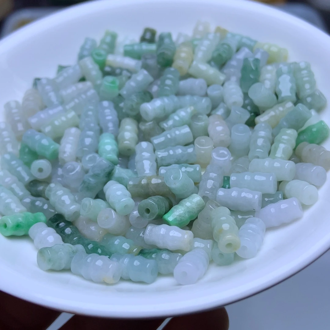 未镶嵌手链翡翠卡5乘9冰竹节100个