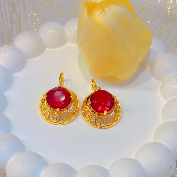 铜合金亚克力耳饰 首饰耳扣耳饰珠宝古法轻奢