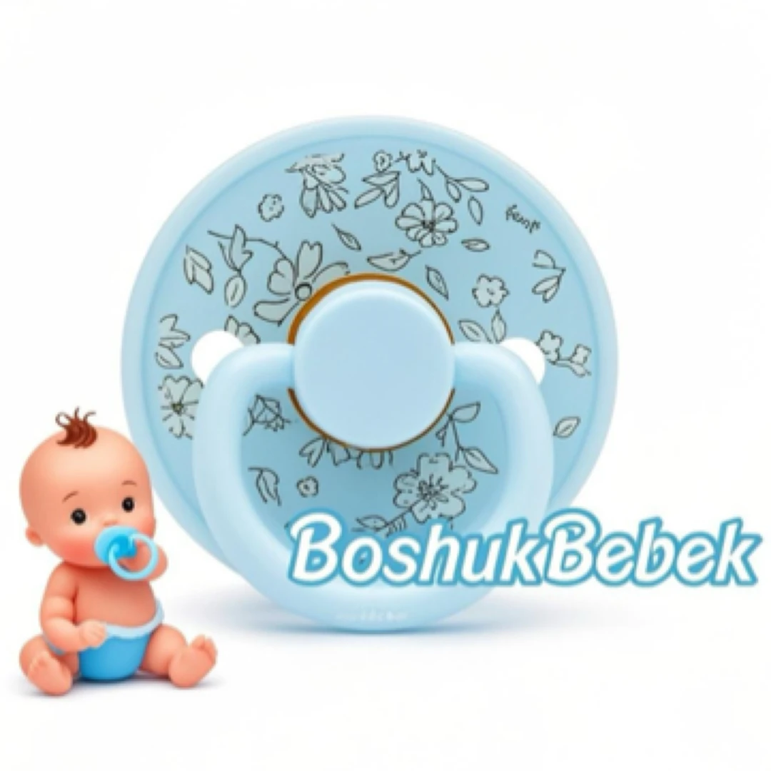 BEBEK纯天然乳胶婴幼儿安抚奶嘴+奶嘴链套装بۈشۈك بەبەك ئىمىزگە