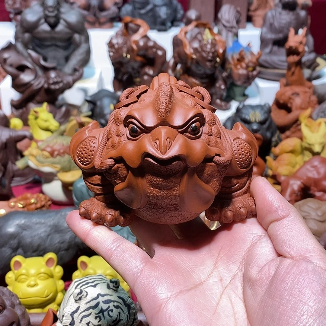 茶宠紫砂宜兴紫砂鸡蟾