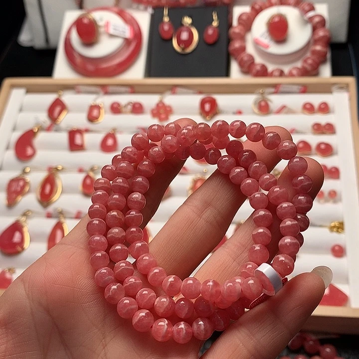菱锰矿（红纹石）手绳未镶嵌