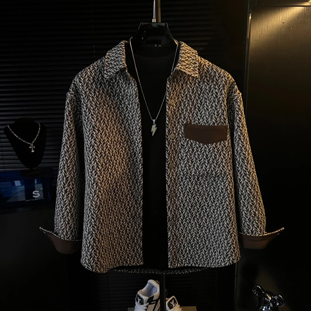 【达人专属】-冬季新款小香风外套加棉加厚男2025百搭宽松翻领夹克