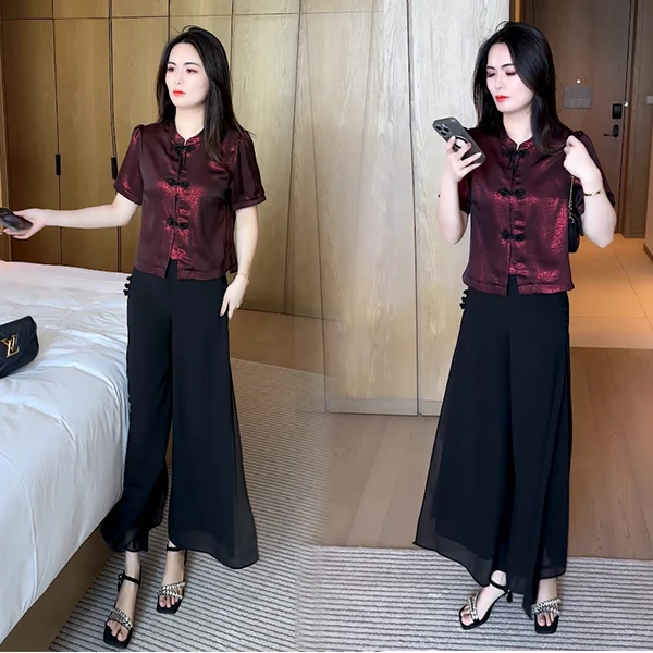 2025夏季穿搭衬衫休闲时尚洋气气质舒适女神新中式盘扣上衣181