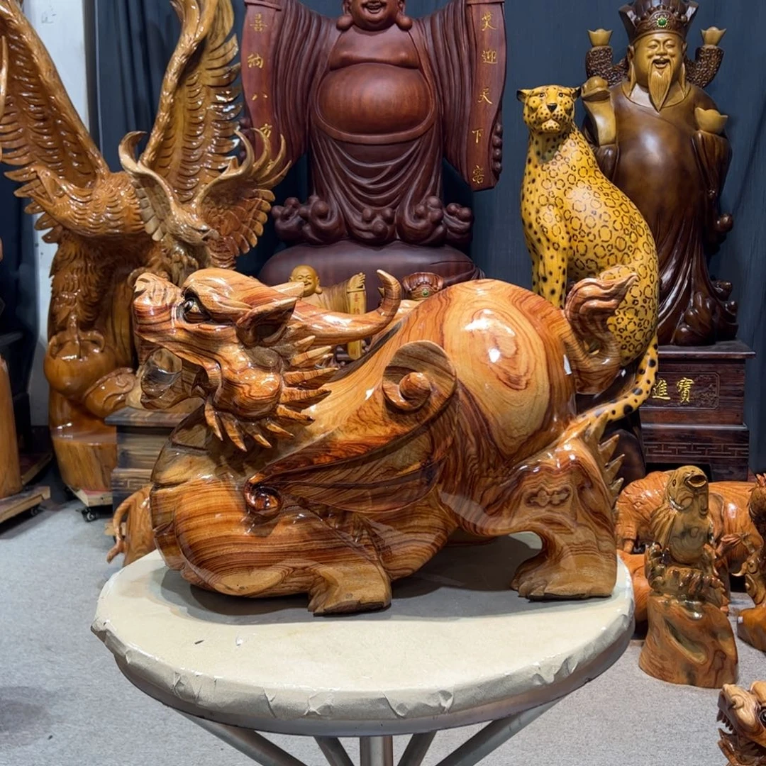 香樟木百****1香樟木材质貔貅摆件