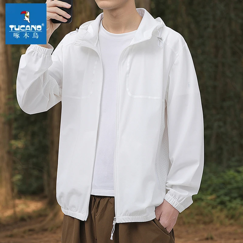 啄木鸟夏季冰丝防晒衣男士薄款透气防紫外线宽松休闲防晒服外套男