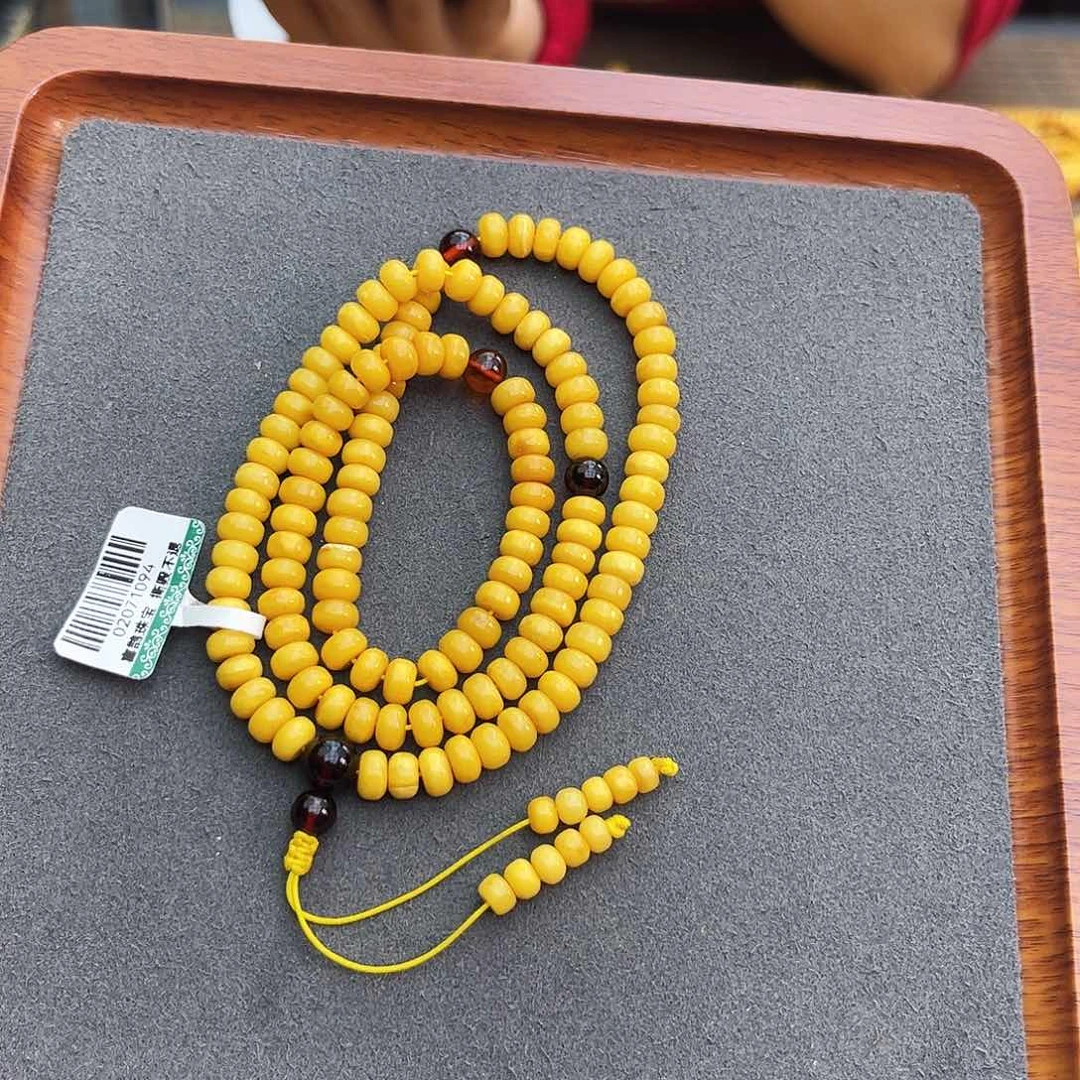 琥珀手链未镶嵌6m108帝王黄