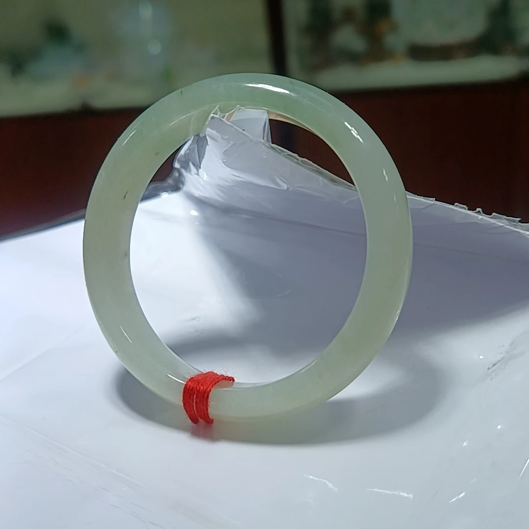 独山玉清透水飘花53内径手镯