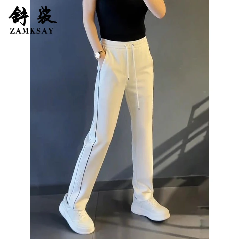 轻奢高品质秋季潮牌男士直筒休闲裤欧货宽松阔腿弹力运动卫裤长裤