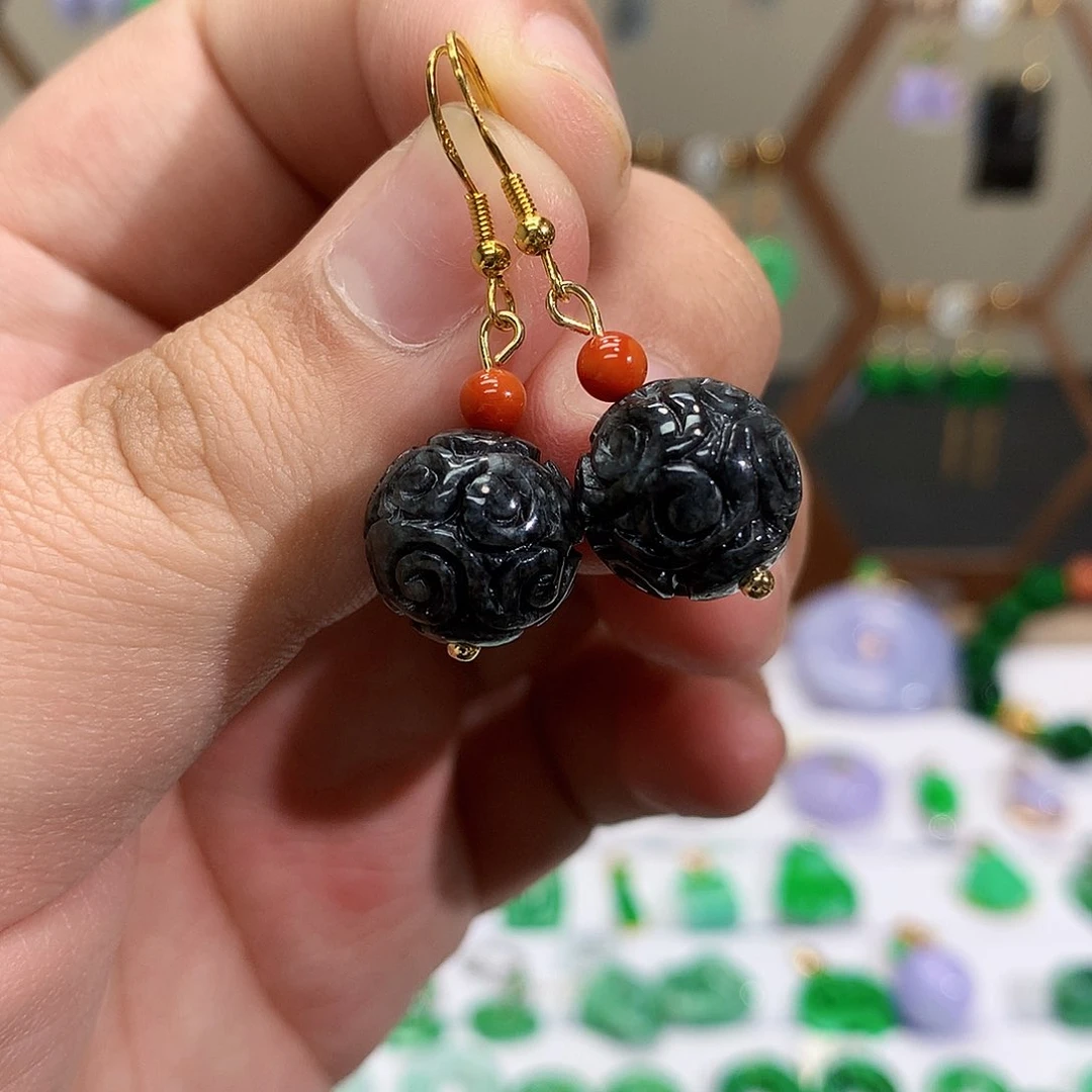 未镶嵌翡翠耳饰天然翡翠耳饰