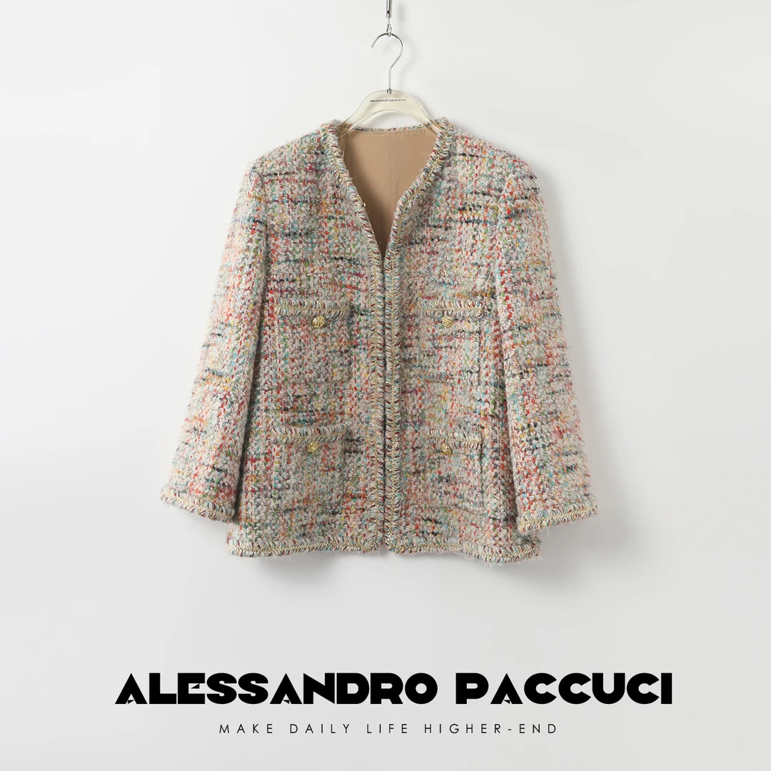 AP洛哥26852X【黑标-跳糖彩】法国进口 埃及系列彩宝小香短外套