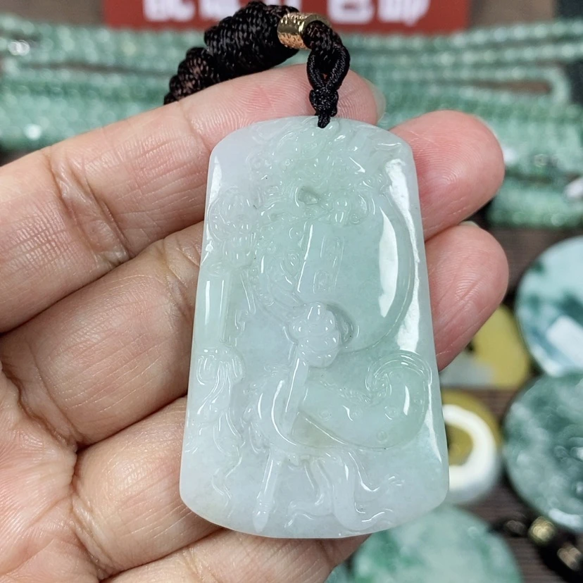 【闪购商品】翡翠颈饰未镶嵌玉吊坠翡翠玉府上有龙
