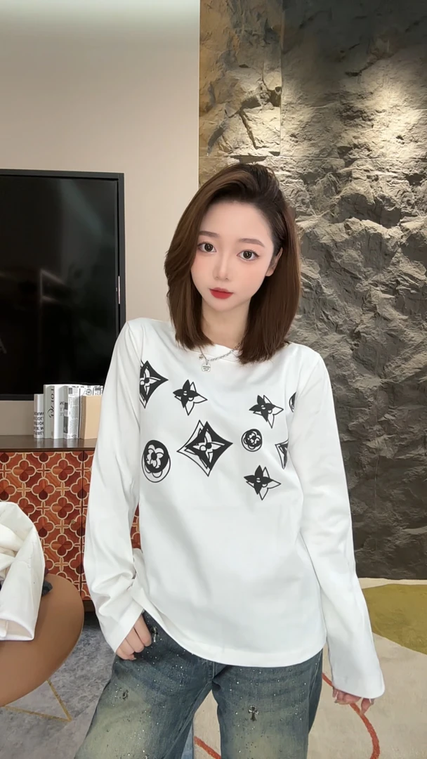 [星影长袖]时尚激光烧花工艺上衣休闲百搭花纹男女同款长袖T恤