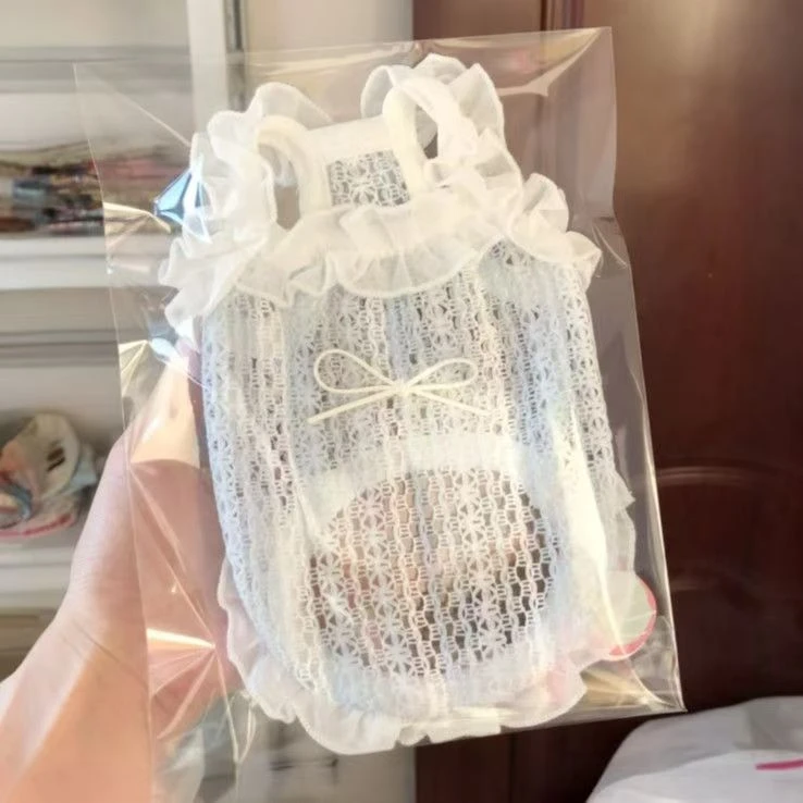 狗狗猫咪衣服新款小型幼犬泰迪比熊约克夏镂空蝴蝶结吊带花边背心