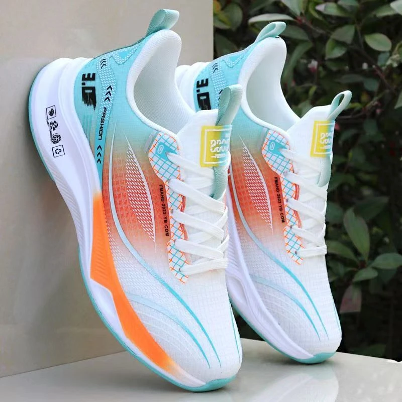 男鞋潮流百搭透气男士轻便跑步鞋情侣休闲网面防滑软底运动健身鞋