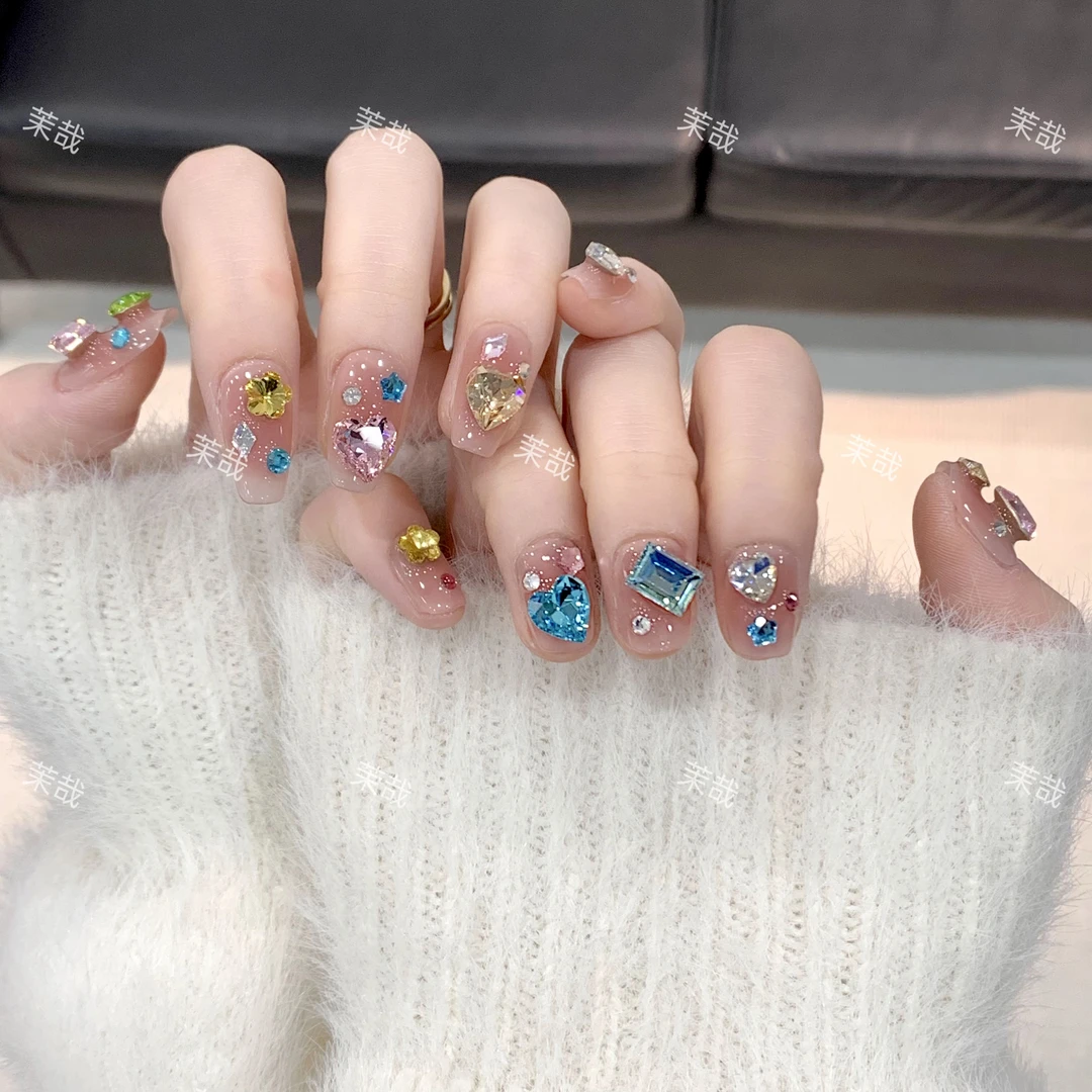 茉哉【童话诗】纯手工定制美甲拆卸穿戴甲A3686