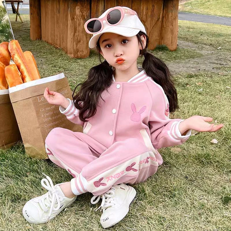 6306棒球服套装新款洋气儿童春秋装洋气韩版两件套女宝宝童装