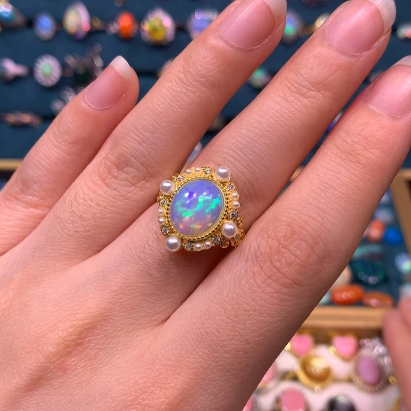 【闪购商品】欧泊戒指款式银S925镶嵌M***A