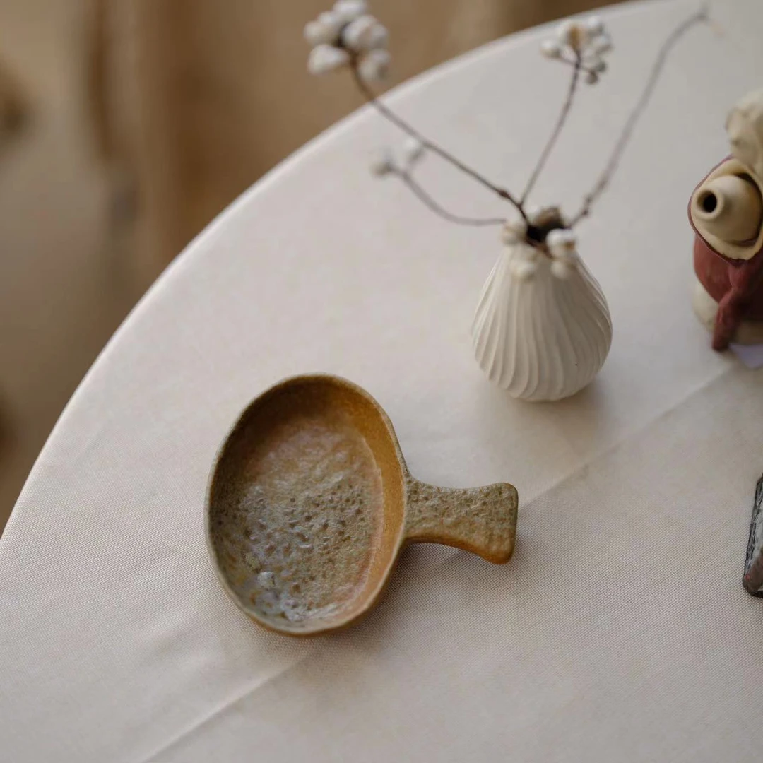 小喜宅 粽香把手蛋蛋盘+手工平底椭圆盘