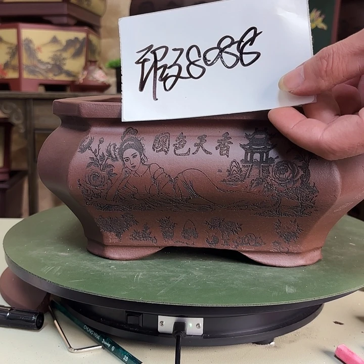 人***a紫砂花盆微瑕美女