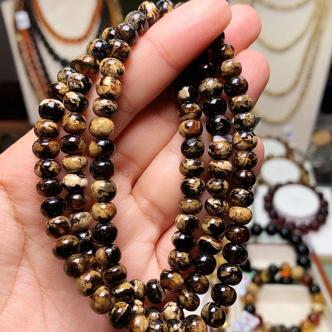 琥珀未镶嵌裸石熊猫花7-741