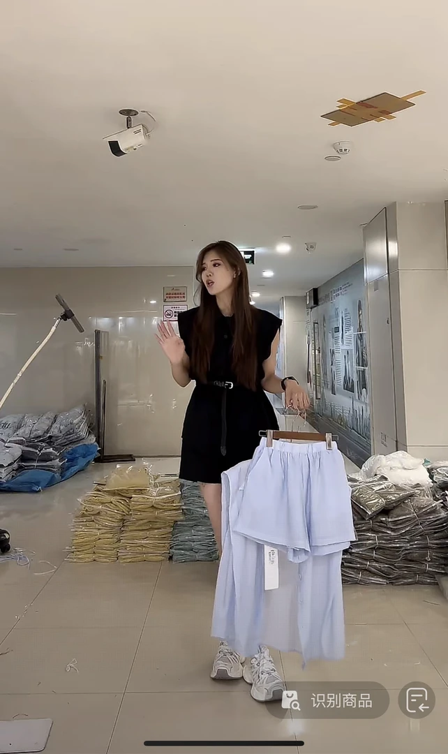 【柒汐】推荐夏季时尚无袖衬衫短裤两件套8518