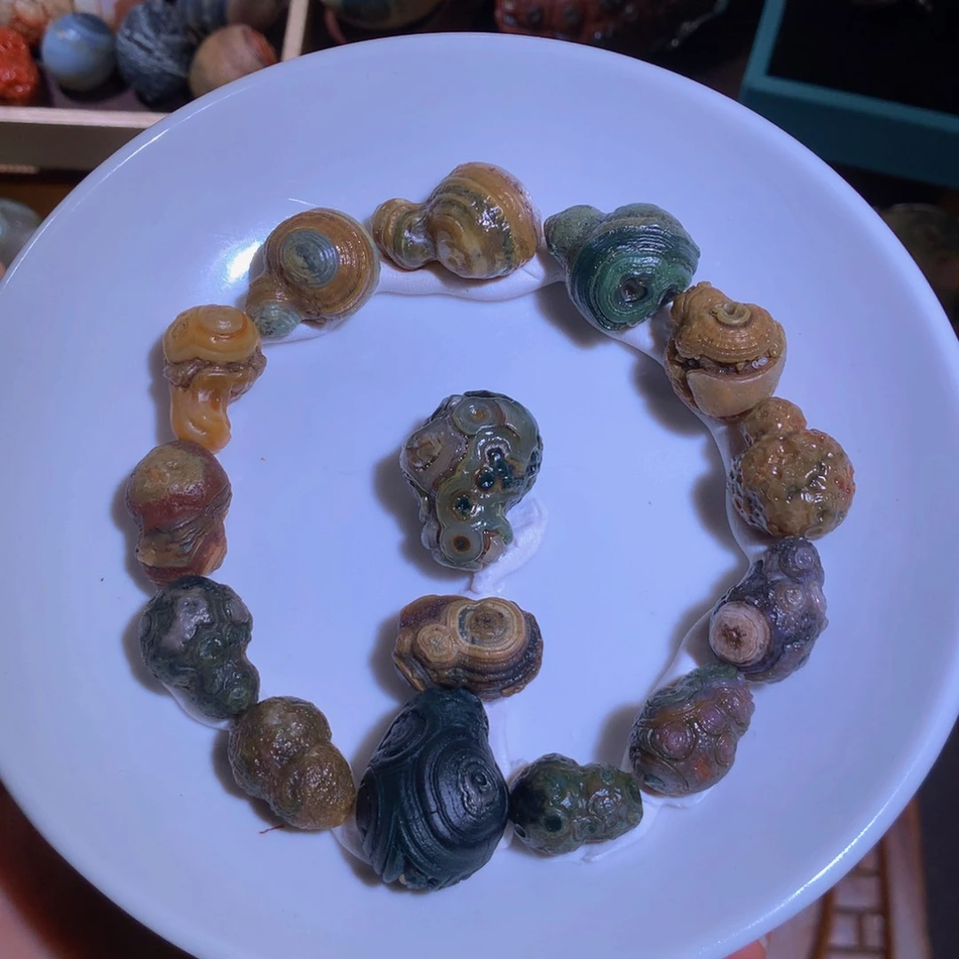石材幸***开葫芦眼睛手串收藏