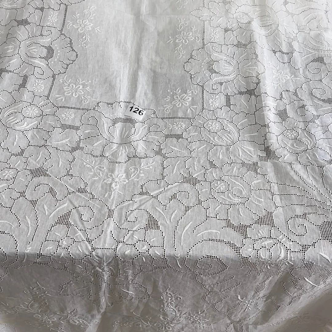 亚麻亚麻扎目绣床盖2.4❌2.8，126号