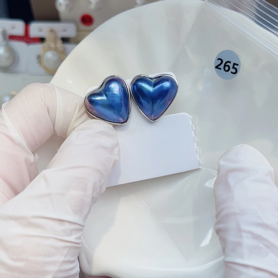 耳饰银S925镶嵌拼合珍珠（马贝珠）