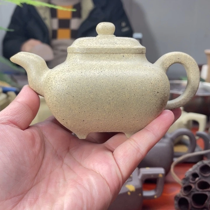 茶壶紫砂原矿无添加手磨料墨绿泥传炉